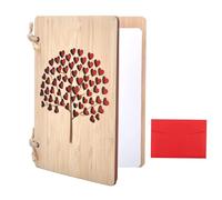 Tarjeta de felicitación de madera hecha a mano, 15 x 11 x 1 cm, tarjeta de invitación cortada con láser, tarjeta de regalo adecuada para el día de San Valentín, día de la madre, aniversario