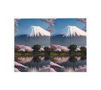 Tarjeta de felicitación de Monte Fuji a principios de primavera, 4 x 6 pulgadas, embalaje de sobre en forma de corazón y adecuada para todas las ocasiones.