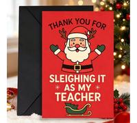 Tarjeta de felicitación de Navidad con sobre (rojo) | Tarjeta de agradecimiento plegada de 12 x 18 cm con espacio en blanco para mensajes escritos a mano