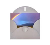 Tarjeta de felicitación de noche arcoíris con sobre gris, vacaciones, cumpleaños, bodas, aniversarios, escribir bendiciones únicas