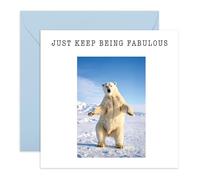 Tarjeta de felicitación de oso polar - Just Keep Being Fabulous - Bonita tarjeta de felicitación de animales para ella, amigos, mejor amiga, mejor amiga, hermana, esposa, novia, madre, mujeres