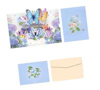 Tarjeta de felicitación de papel con diseño de mariposa y flores, incluye sobre para el día del profesor, día de San Valentín, cumpleaños, aniversario, tarjeta de felicitación