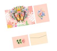 Tarjeta de felicitación de papel de mariposa con sobre y mensaje pequeño para el día del profesor, San Valentín