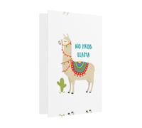 Tarjeta de felicitación de papel perlado con diseño de cactus y llamas de dibujos animados con sobres para amigos y familiares