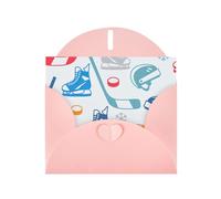 Tarjeta de felicitación de papel perlado con elementos de hockey con estampado creativo para cumpleaños, Acción de Gracias, Navidad, Año Nuevo