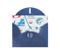 Tarjeta de felicitación de papel perlado con elementos de hockey con estampado creativo para cumpleaños, Acción de Gracias, Navidad, Año Nuevo