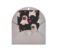 Tarjeta de felicitación de papel perlado con estampado de carlino para cumpleaños, Acción de Gracias, Navidad, Año Nuevo