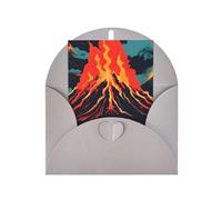 Tarjeta de felicitación de papel perlado con estampado de volcán para cumpleaños, Acción de Gracias, Navidad, Año Nuevo