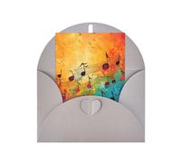 Tarjeta de felicitación de papel perlado con notas musicales coloridas para cumpleaños, Acción de Gracias, Navidad, Año Nuevo