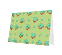 Tarjeta de felicitación de papel perlado con rebanadas de pan de dibujos animados, sobre de botón de amor, adecuada para cumpleaños, vacaciones, invitaciones de fiesta, 4 x 6 pulgadas, color rosa