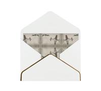 Tarjeta de felicitación de papel perlado de avión de la Segunda Guerra Mundial con sobre con ribete dorado para boda, fiesta, invitación de Navidad