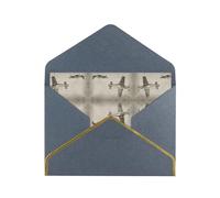 Tarjeta de felicitación de papel perlado de avión de la Segunda Guerra Mundial con sobre con ribete dorado para boda, fiesta, invitación de Navidad