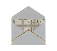 Tarjeta de felicitación de papel perlado de avión de la Segunda Guerra Mundial con sobre con ribete dorado para boda, fiesta, invitación de Navidad