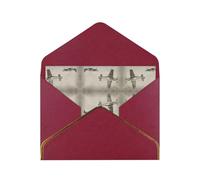 Tarjeta de felicitación de papel perlado de avión de la Segunda Guerra Mundial con sobre con ribete dorado para boda, fiesta, invitación de Navidad