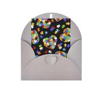 Tarjeta de felicitación de papel perlado para concienciación sobre el autismo, diseño de corazón, para cumpleaños, Acción de Gracias, Navidad, Año Nuevo