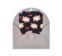 Tarjeta de felicitación de papel perlado rojo con bonito estampado de cerdito para cumpleaños, Acción de Gracias, Navidad, Año Nuevo