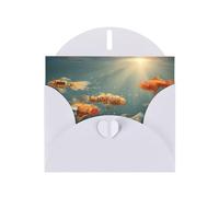 Tarjeta de felicitación de pez extraño con sobre blanco, vacaciones, cumpleaños, bodas, aniversarios, escribir bendiciones únicas