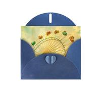 Tarjeta de felicitación de pintura al óleo con sobre, tarjeta de cumpleaños, tarjeta de Navidad, tarjeta de invitación, 3 colores