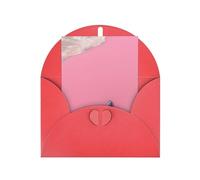 Tarjeta de felicitación de playa de arena rosa, 4 x 6 pulgadas, embalaje de sobre en forma de corazón y adecuada para todas las ocasiones.