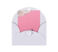 Tarjeta de felicitación de playa de arena rosa, 4 x 6 pulgadas, embalaje de sobre en forma de corazón y adecuada para todas las ocasiones.