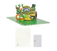 Tarjeta de felicitación de San Patricio - Tarjetas de felicitación 3D para el Día de San Patricio | Tarjetas emergentes irlandesas - Para mujeres niña hombres niño amigos familia escuela aula