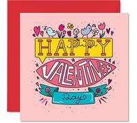 Tarjeta de felicitación de San Valentín para ella y él, bonita tarjeta romántica de San Valentín para novia, novio, marido, esposa, pareja, prometido, prometida, tarjeta de San Valentín, tarjeta de