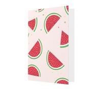 Tarjeta de felicitación de sandía rosa, 4 x 6 pulgadas, embalaje de sobre en forma de corazón y adecuada para todas las ocasiones.