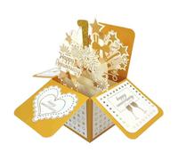 Tarjeta de felicitación desplegable de 1 año de aniversario de boda para él, gran regalo 3D de 1 año juntos para esposa, mejor idea de regalo de 1 año de casados para él y parejas