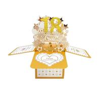 Tarjeta de felicitación desplegable de 18 años de aniversario de boda para él, gran regalo 3D de 18 años juntos para esposa, mejor regalo de diez años casados para él y parejas