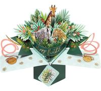 Tarjeta de felicitación emergente de la selva de feliz cumpleaños, tarjetas emergentes en 3D de Second Nature