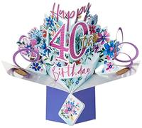 Tarjeta de felicitación emergente para cumpleaños número 40, original Second Nature, tarjetas emergentes 3D