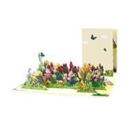 Tarjeta de felicitación emergente portátil con flores artísticas para momentos memorables y manualidades especiales de papel de bendición