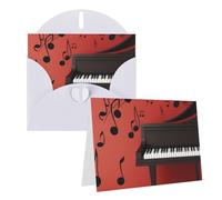 Tarjeta de felicitación en blanco de 10,2 x 15,2 cm con sobres, notas musicales, tarjetas de agradecimiento de piano, tarjetas de notas blancas para todas las ocasiones para Navidad, vacaciones