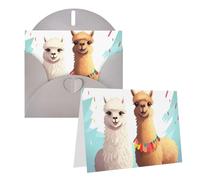 Tarjeta de felicitación en blanco de 4 x 6 pulgadas con sobres, tarjetas de agradecimiento de alpaca de llama, tarjetas de notas, tarjetas de notas grises para todas las ocasiones para Navidad
