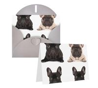 Tarjeta de felicitación en blanco de 4 x 6 pulgadas con sobres, tarjetas de agradecimiento de bulldog francés, tarjetas de notas, tarjetas grises para todas las ocasiones para Navidad, vacaciones