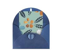 Tarjeta de felicitación floral de color claro, 10,2 x 15,2 cm, embalaje de sobre en forma de corazón y adecuada para todas las ocasiones.