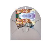 Tarjeta de felicitación gris - Cinque Terre con impresión de paisaje en blanco, tarjeta de bendición para cumpleaños, boda, día de San Valentín e invitación a fiestas