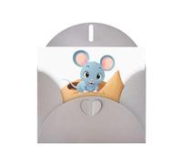 Tarjeta de felicitación gris con diseño de DLXW Little Mouse in the Sandpit para Navidad, cumpleaños infantil, día de San Valentín, aniversario de boda e invitación a fiesta