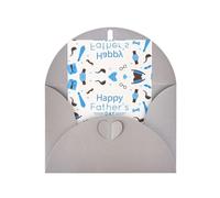 Tarjeta de felicitación gris con sobre a juego - Día del Padre Amor Papá impresión en blanco bendecido diseño para cumpleaños, boda, día de San Valentín