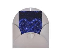 Tarjeta de felicitación gris con sobre a juego, diseño de corazón con estrella fugaz para cumpleaños, boda, día de San Valentín