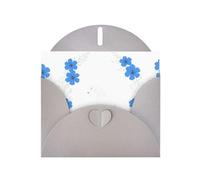 Tarjeta de felicitación gris YYHWHJDE con caballo blanco entre flores azules, imagen perfecta para el día de San Valentín, aniversario de boda e invitaciones de fiesta