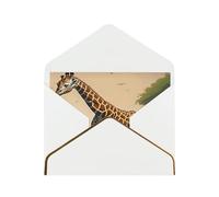 Tarjeta de felicitación horizontal de jirafa para madre e hijo, color blanco, cuidadosamente diseñada, fácil de llevar, adecuada para varios festivales