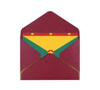 Tarjeta de felicitación horizontal de la bandera de Granada, color rojo oscuro, cuidadosamente diseñada, fácil de llevar, adecuada para varios festivales