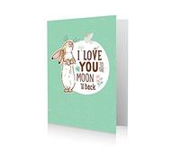 Tarjeta de felicitación "I Love You To The Moon And Back" Guess how much I love you