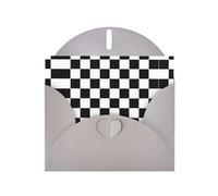 Tarjeta de felicitación impresa a cuadros en blanco y negro con sobre, interior en blanco para cumpleaños, Navidad, todas las ocasiones, 6 x 4 pulgadas