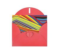 Tarjeta de felicitación impresa a rayas coloridas con sobre, interior en blanco para cumpleaños, Navidad, todas las ocasiones, 6 x 4 pulgadas