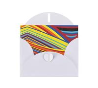 Tarjeta de felicitación impresa a rayas coloridas con sobre, interior en blanco para cumpleaños, Navidad, todas las ocasiones, 6 x 4 pulgadas