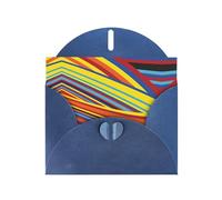 Tarjeta de felicitación impresa a rayas coloridas con sobre, interior en blanco para cumpleaños, Navidad, todas las ocasiones, 6 x 4 pulgadas