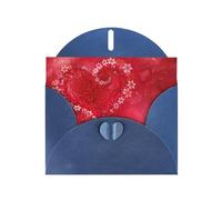 Tarjeta de felicitación impresa con diseño de corazón y flor de papel perlado con sobre, interior en blanco para cumpleaños, Navidad, todas las ocasiones, 15,2 x 10,2 cm