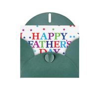 Tarjeta de felicitación impresa con diseño de estrellas y feliz día del padre con sobre, interior en blanco para cumpleaños, Navidad, todas las ocasiones, 6 x 4 pulgadas